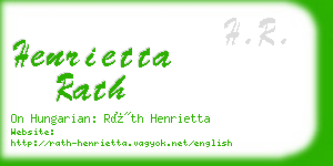 henrietta rath business card